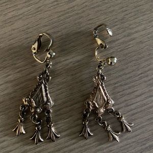 Vintage clip on earrings gold